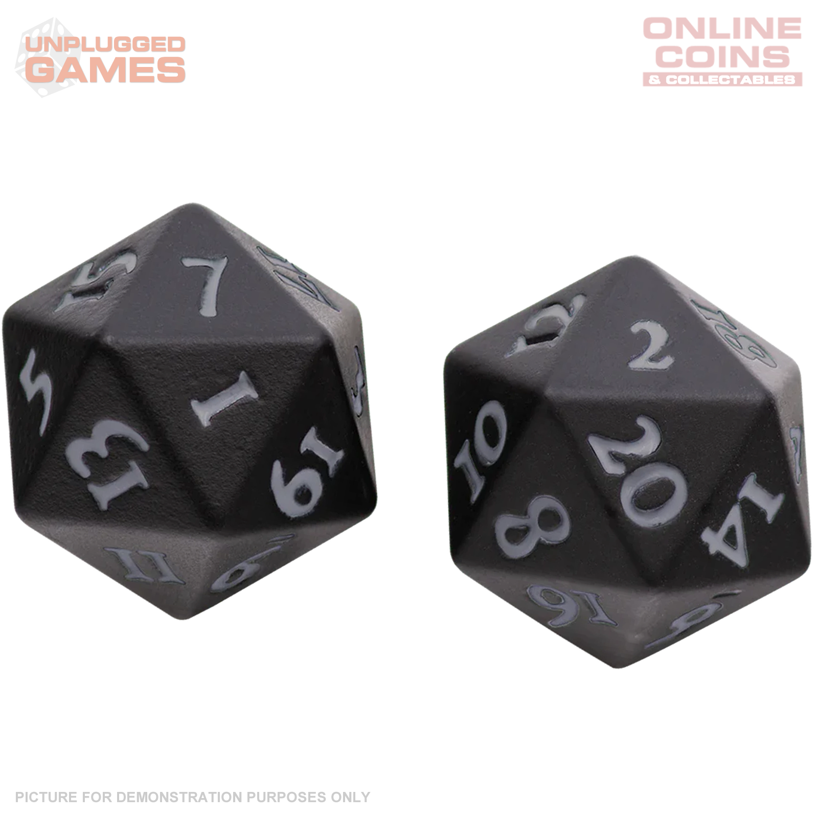 VIVID Heavy Metal D20 Dice - BLACK